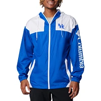 Men's Columbia Royal Kentucky Wildcats Flash Challenger Omni-Shade Full-Zip Windbreaker Hoodie Jacket