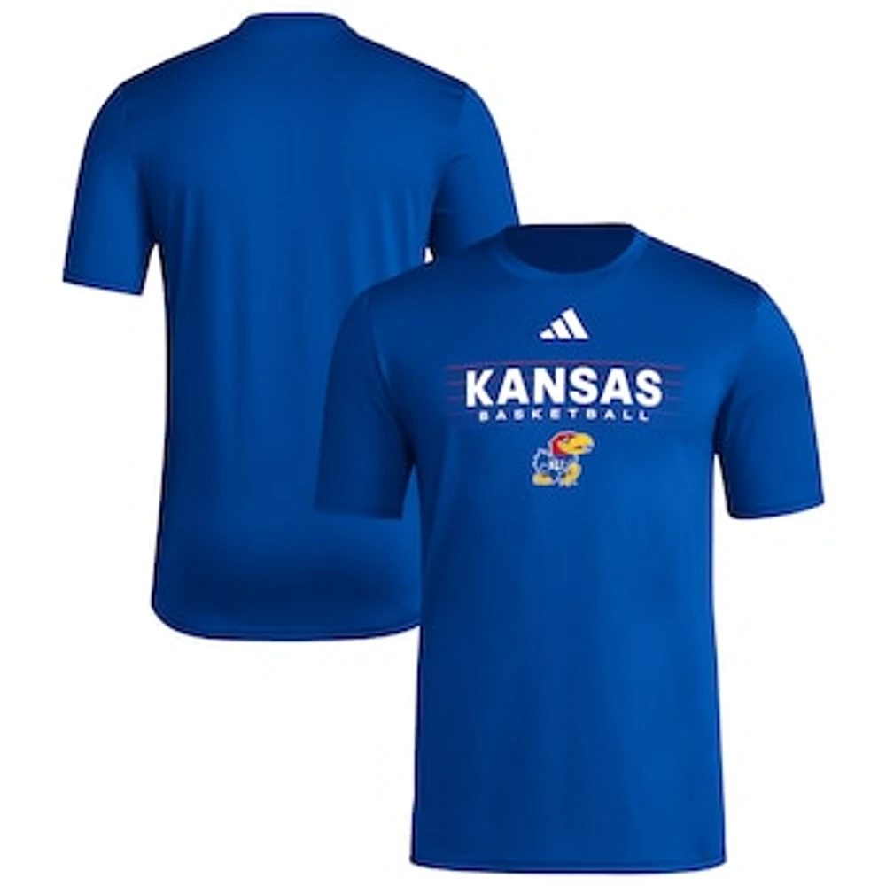 Men's adidas Royal Kansas Jayhawks Locker On-Court The Fade Pregame AEROREADY T-Shirt