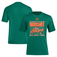 Men's adidas Green Miami Hurricanes Locker Swish Tri-Blend T-Shirt