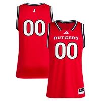 Men's adidas #00 Scarlet Rutgers Knights Replica Swingman Jersey