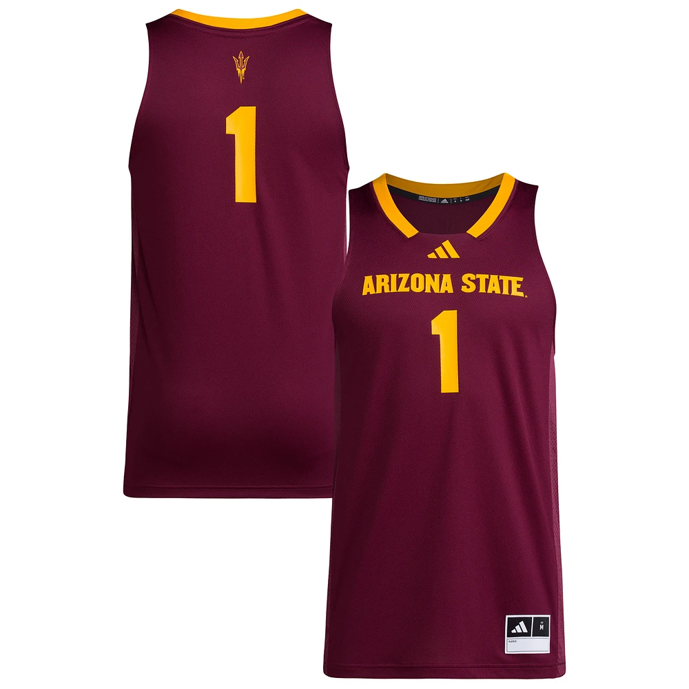 Men's adidas #1 Maroon Arizona State Sun Devils Replica Swingman Jersey