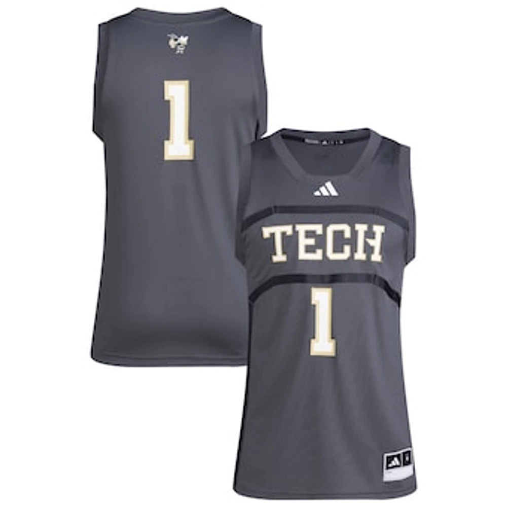 Men's adidas #1 Gray Georgia Tech Yellow Jackets Replica Swingman Jersey