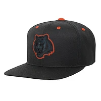 Youth Black Cincinnati Bengals Team Color Pop Flatbrim Snapback Hat