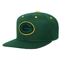 Youth Green Green Bay Packers Team Color Pop Flatbrim Snapback Hat