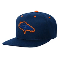 Youth Navy Denver Broncos Team Color Pop Flatbrim Snapback Hat