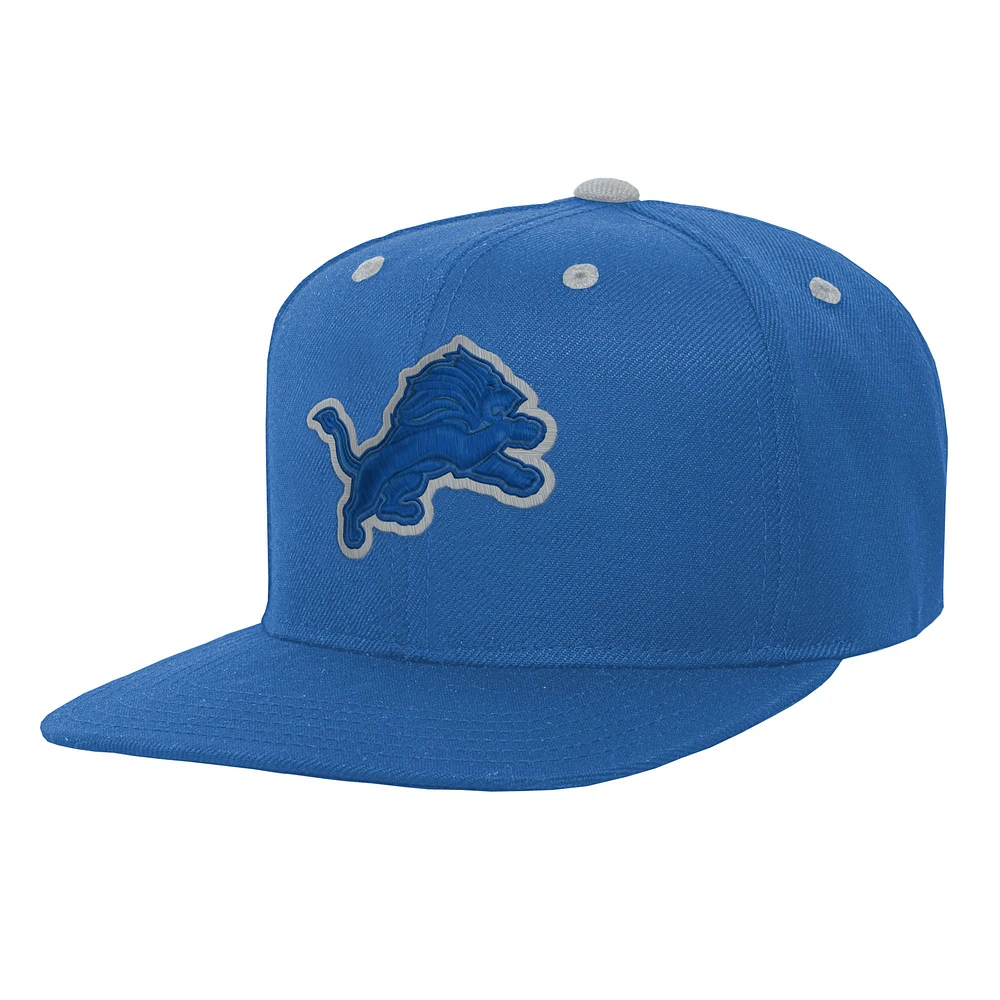 Youth Blue Detroit Lions Team Color Pop Flatbrim Snapback Hat