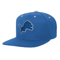 Youth Blue Detroit Lions Team Color Pop Flatbrim Snapback Hat