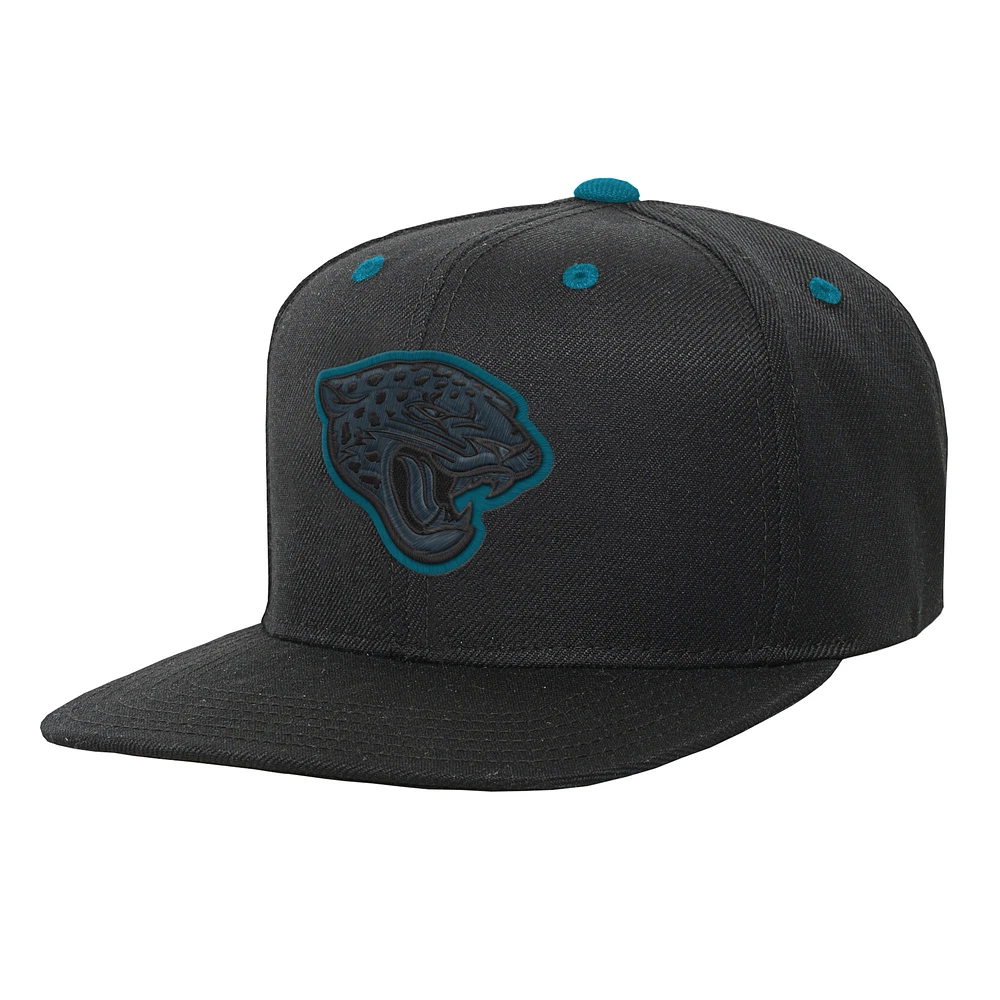 Youth Black Jacksonville Jaguars Team Color Pop Flatbrim Snapback Hat