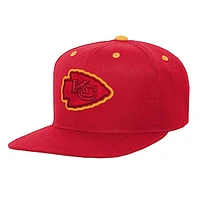 Youth Red Kansas City Chiefs Team Color Pop Flatbrim Snapback Hat