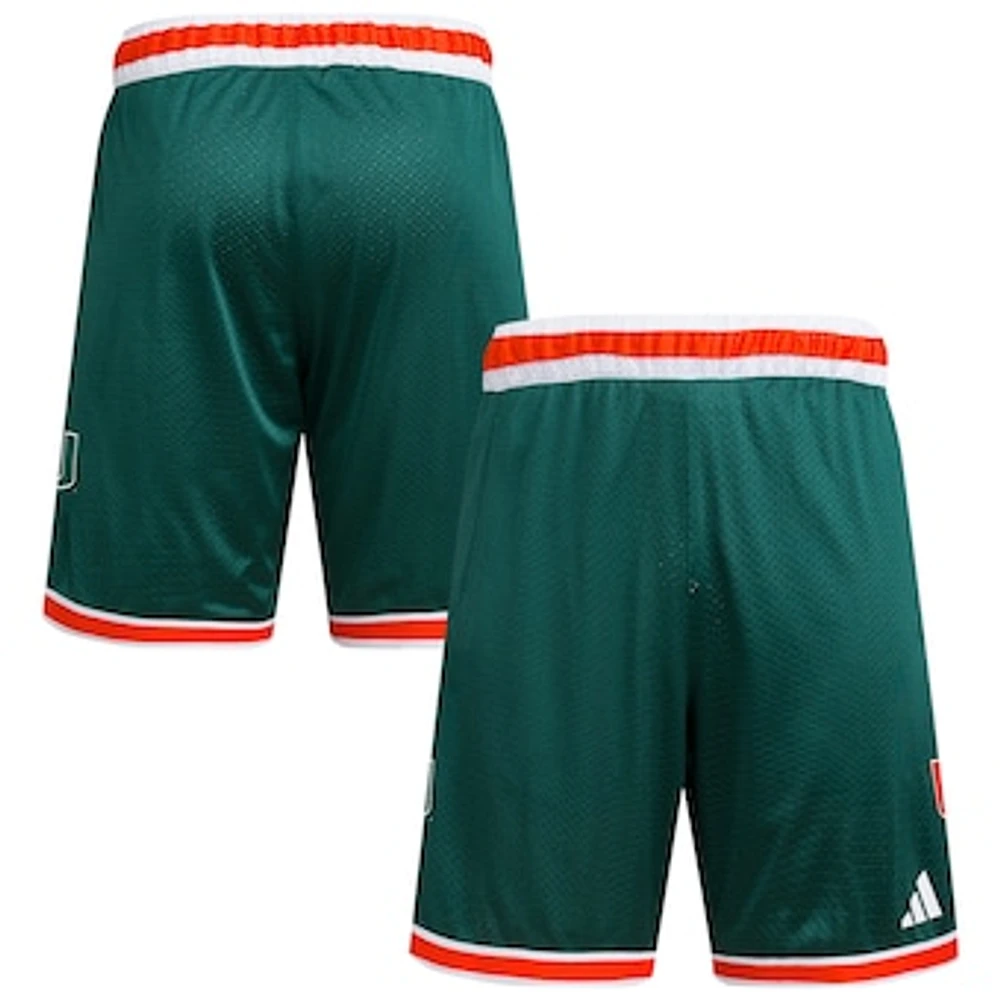 Men's adidas Green Miami Hurricanes Swingman Replica Basketball Shorts