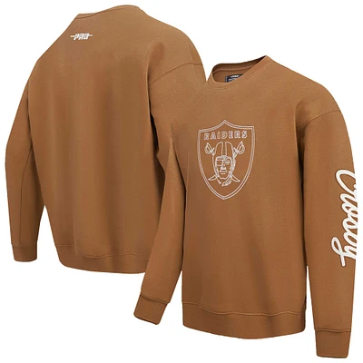 Men's Pro Standard Maxx Crosby Brown Las Vegas Raiders Pullover Crewneck Sweatshirt