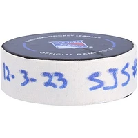 Ryan Carpenter San Jose Sharks Game-Used Goal Puck From December 3, 2023 vs. New York Rangers
