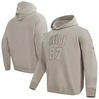 Men's Pro Standard Travis Kelce Tan Kansas City Chiefs Player Name & Number Pullover Hoodie