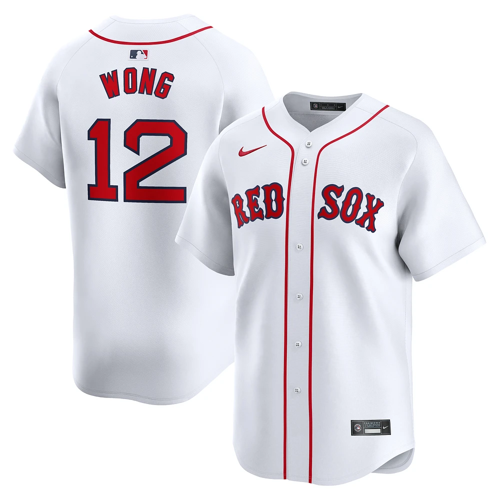 Men's Nike Connor Wong White Boston Red Sox Home Limited Player Jersey