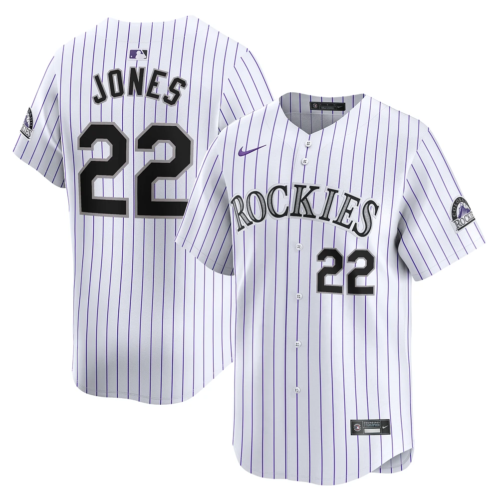 Men's Nike Nolan Jones White Colorado Rockies Home Limited Player Jersey