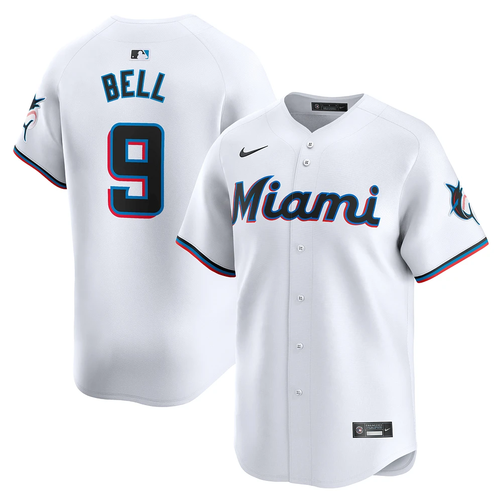 Men's Nike Josh Bell White Miami Marlins Home Limited Player Jersey