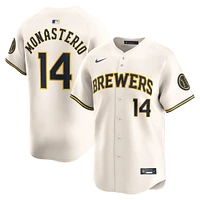 Men's Nike Andruw Monasterio Cream Milwaukee Brewers Home Limited Player Jersey