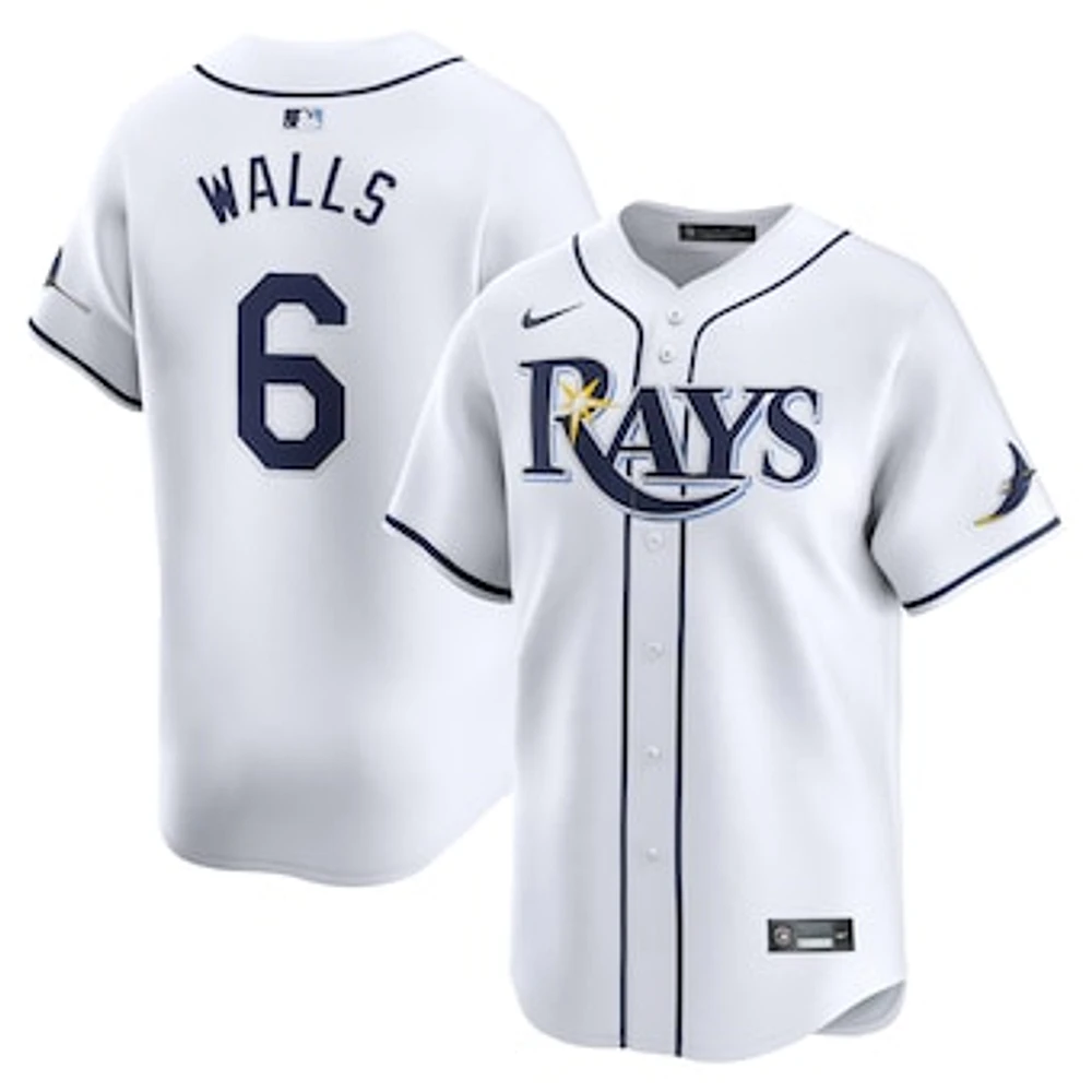 Men's Nike Taylor Walls White Tampa Bay Rays Home Limited Player Jersey