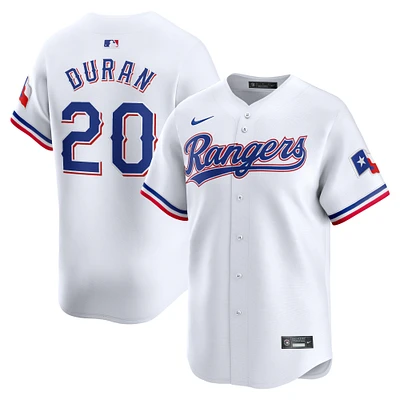 Men's Nike Ezequiel Duran White Texas Rangers Home Limited Player Jersey