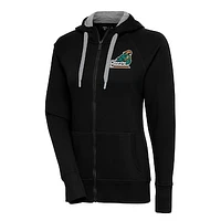 Women's Antigua Black Coastal Carolina Chanticleers Victory Full-Zip Hoodie