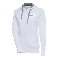 Women's Antigua White Emory Eagles Victory Full-Zip Hoodie