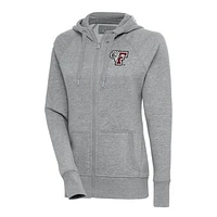 Women's Antigua Heather Gray Fordham Rams Victory Full-Zip Hoodie