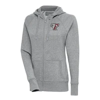 Women's Antigua Heather Gray Fordham Rams Victory Full-Zip Hoodie