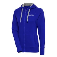 Women's Antigua Blue Emory Eagles Victory Full-Zip Hoodie