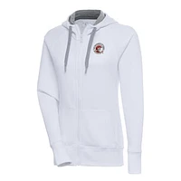 Women's Antigua White Tampa Spartans Victory Full-Zip Hoodie