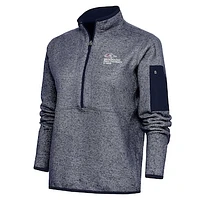 Women's Antigua Heather Navy MSU Denver Roadrunners Fortune Half-Zip Pullover Top