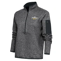 Women's Antigua Heather Charcoal San Francisco Dons Fortune Half-Zip Pullover Top