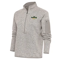 Women's Antigua Oatmeal San Francisco Dons Fortune Half-Zip Pullover Top