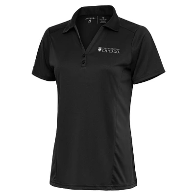 Women's Antigua Charcoal UChicago Maroons Tribute Polo