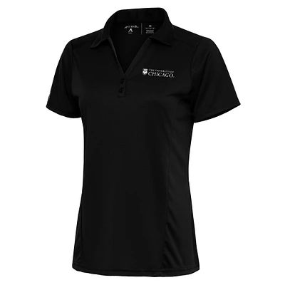 Women's Antigua Black UChicago Maroons Tribute Polo