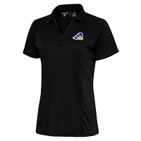 Women's Antigua Black Delaware Fightin' Blue Hens Tribute Polo