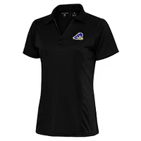 Women's Antigua Black Delaware Fightin' Blue Hens Tribute Polo