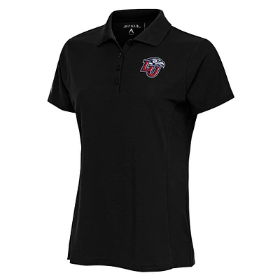 Women's Antigua Black Liberty Flames Legacy Pique Polo