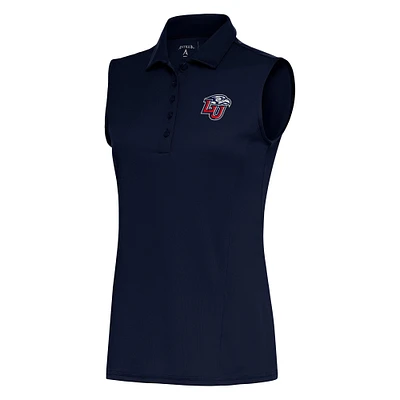 Women's Antigua Navy Liberty Flames Tribute Sleeveless Polo
