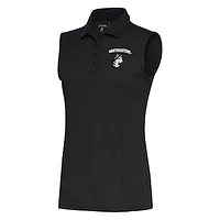 Women's Antigua Charcoal Northeastern Huskies Tribute Sleeveless Polo