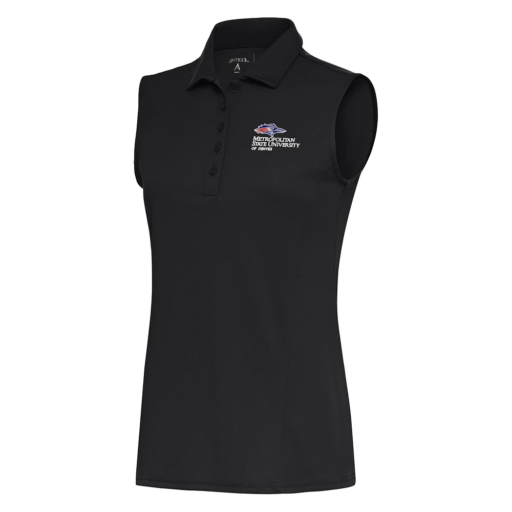 Women's Antigua Charcoal MSU Denver Roadrunners Tribute Sleeveless Polo