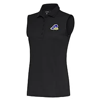 Women's Antigua Charcoal Delaware Fightin' Blue Hens Tribute Sleeveless Polo
