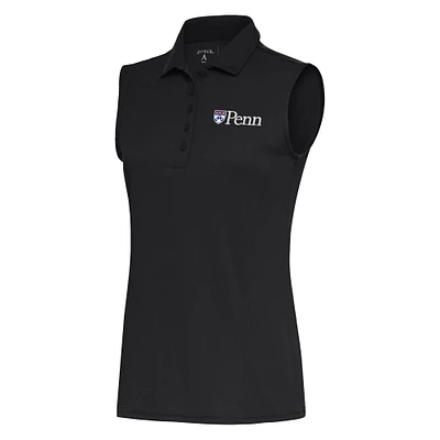 Women's Antigua Charcoal Pennsylvania Quakers Tribute Sleeveless Polo