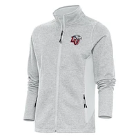 Women's Antigua Gray Liberty Flames Course Full-Zip Jacket