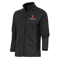 Women's Antigua Heather Black Gardner-Webb Bulldogs Course Full-Zip Jacket
