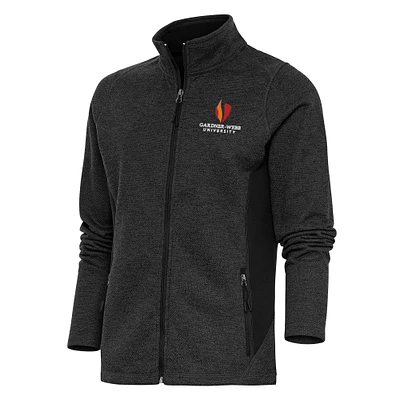 Women's Antigua Heather Black Gardner-Webb Bulldogs Course Full-Zip Jacket