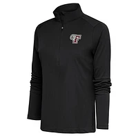 Women's Antigua Charcoal Fordham Rams Tribute Half-Zip Pullover Top
