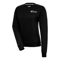 Women's Antigua Black Pennsylvania Quakers Victory Crewneck Pullover Sweatshirt
