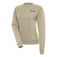 Women's Antigua Khaki Pennsylvania Quakers Victory Crewneck Pullover Sweatshirt