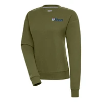 Women's Antigua Olive Pennsylvania Quakers Victory Crewneck Pullover Sweatshirt