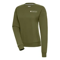 Women's Antigua Olive UChicago Maroons Victory Crewneck Pullover Sweatshirt